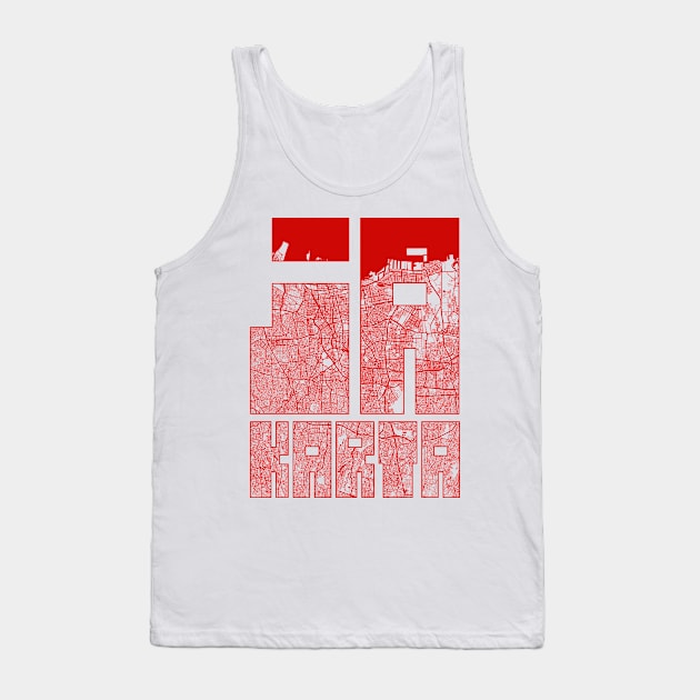 Jakarta, Indonesia City Map Typography - Oriental Tank Top by deMAP Studio